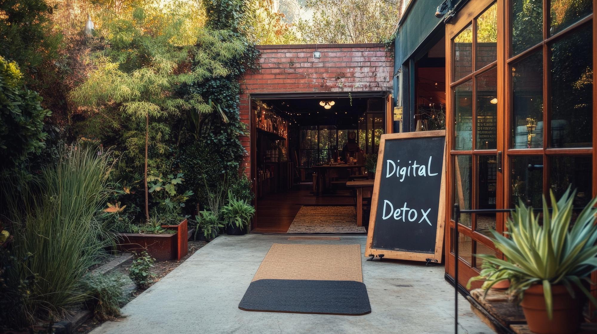 Workshop entrance and signboard